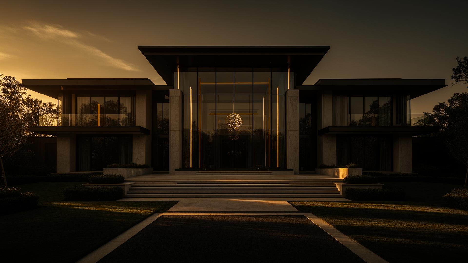 Real estate portfolio at golden hour